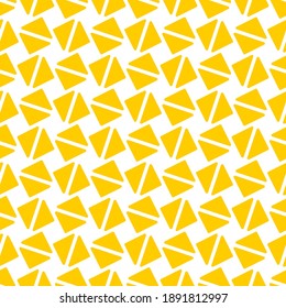 Seamless pattern of triangles and rhombuses. Geometric orange background.