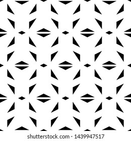 Seamless pattern. Triangles, rhombuses ornament. Geometric backdrop. Simple shapes wallpaper. Figures background. Polygons motif. Digital paper, textile print, web design, abstract. Vector.