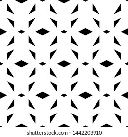 Seamless pattern. Triangles, rhombuses ornament. Geometric backdrop. Simple shapes wallpaper. Figures background. Polygons motif. Digital paper, textile print, web design, abstract. Vector.