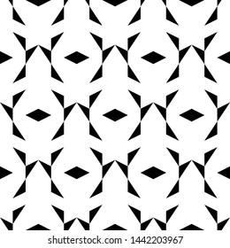 Seamless pattern. Triangles, rhombuses ornament. Geometric backdrop. Simple shapes wallpaper. Figures background. Polygons motif. Digital paper, textile print, web design, abstract. Vector.