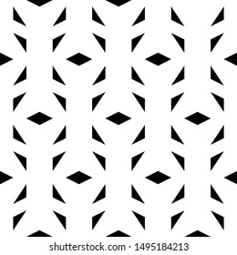 Seamless pattern. Triangles, rhombuses ornament. Geometric backdrop. Simple shapes wallpaper. Figures background. Polygons motif. Digital paper, textile print, web design, abstract. Vector.