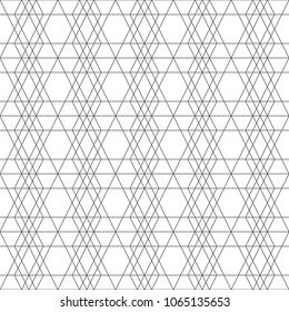Seamless pattern of triangles and rhombuses. Unusual lattice. Geometric background. Vector illustration. Good quality. Good design.