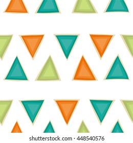 Seamless   pattern with triangles a white background. Geometric vector background 