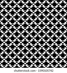 Seamless pattern. Triangular shapes, polygons wallpaper. Forms, checks background. Geometric backdrop. Triangles, figures ornament. Ethnic motif. Textile print, web design, abstract. Vector artwork