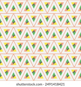 Seamless pattern of triangular sushi with repeating center slice shapes