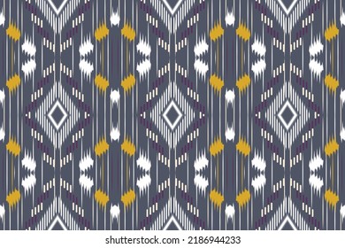 Seamless pattern in tribal, tribal African geometric vector ikat pattern. Folk embroidery, Indian, Scandinavian, Gypsy, Mexican, African rug, wallpaper.