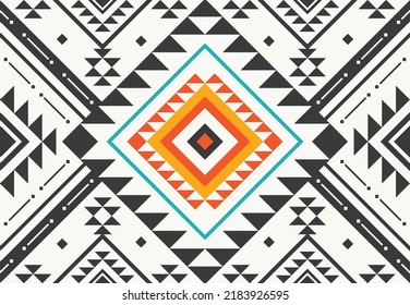 Seamless pattern in tribal. American patterns. Abstract background with ethnic Aztec ornament. Geometric ethnic pattern. Design for background, wallpaper, Fabric, clothing, scarf, carpet, curtain.