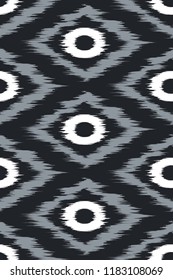 Seamless pattern Tribal Art Ikat Ogee in traditional classic colors. Vector illustration