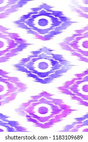 Seamless pattern Tribal Art Ikat Ogee in traditional classic colors. Vector illustration