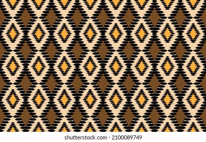 seamless pattern Tribal Art Ikat Ogee in traditional classic blue and white colors