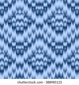 seamless pattern Tribal Art  Ikat Ogee in traditional classic blue colors