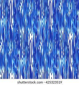 Seamless pattern Tribal Art Ikat Ogee in traditional classic blue and white colors. Boho style.