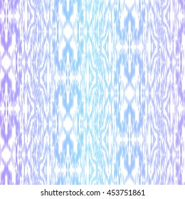Seamless pattern Tribal Art Ikat Ogee in traditional classic blue and white colors. Boho style.