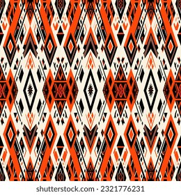 Seamless pattern with tribal aztec elements. Tribal vector texture.