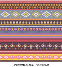Seamless pattern with tribal aztec motif.