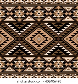 Seamless pattern with tribal aztec motives. Abstract wallpaper in boho style.