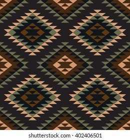 Seamless pattern with tribal aztec motives. Abstract wallpaper in boho style.