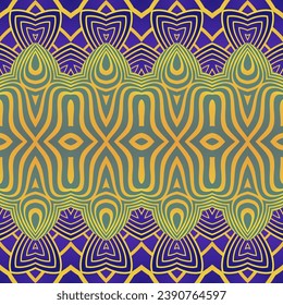 Patrón sin foco con ornamento tribal azteca. Ilustración vectorial.