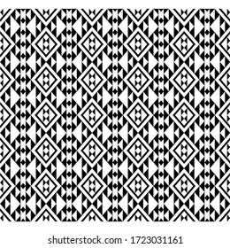 Seamless Pattern tribal ethnic design vector. Illustration of abstract tribe pattern in black white color