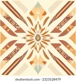 Seamless pattern with tribal ethnic motifs. Aztec ornament.