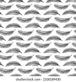 Seamless pattern Tribal Feathers decoration. Ethnic boho style hand drawing. Vector illustration