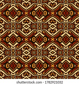 seamless pattern with tribal and floral - vector
