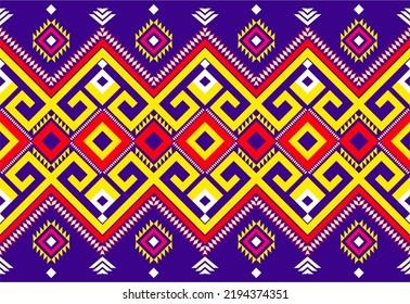 Patrón sin foco en el estilo tribal, folclórico y mexicano. Impresión de adorno de arte geométrico azteca.Diseño de alfombras, papel pintado, ropa, envoltura, tela, cubierta