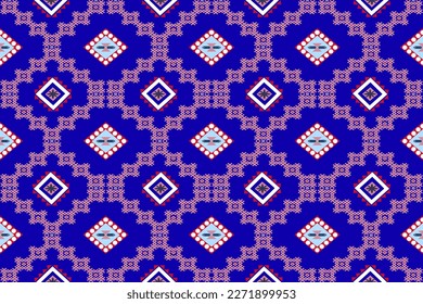Seamless pattern in tribal, folk embroidery, and Mexican style. Aztec geometric art ornament print.