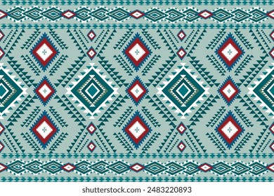 Nahtloses Muster in Stamm, Volksstickerei und mexikanischem Stil, Aztekischer geometrischer Kunstornamentdruck, Design für Teppich , Bezug, Bildschirmhintergrund, Verpackung, Stoff, Kleidung, Ikat Abstrakt Ethnic-Art