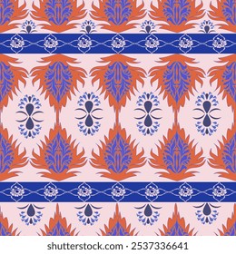 Seamless pattern in tribal, folk embroidery, and Mexican style, Aztec geometric art ornament print, Design for carpet , cover, wallpaper, wrapping, fabric, clothing,   Abstract Ethnic-art

