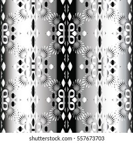  Seamless pattern with tribal geometric ornament in Aztec style.Ornamental ethnic vintage  background with rhombus and abstract flowers.Can be used for fabric prints,  cloth design, wrapping,wallpaper