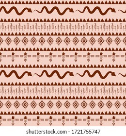 Seamless pattern with tribal ornaments. Editable vector illustration.