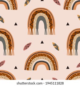 seamless pattern  with tribal rainbows