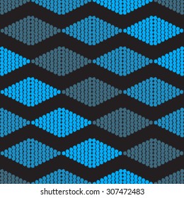 Seamless pattern with tribal rhombuses, are arranged symmetrically in the horizontal direction. Vector illustration