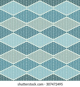 Seamless pattern with tribal rhombuses, are arranged symmetrically in the horizontal direction. Vector illustration