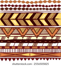 Seamless pattern tribal texture, ethnic background in simple style