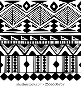 Seamless pattern tribal texture, ethnic background in simple style