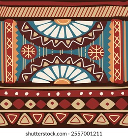 Seamless pattern tribal texture, ethnic background in simple style
