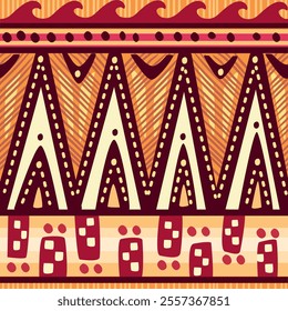 Seamless pattern tribal texture, ethnic background in simple style