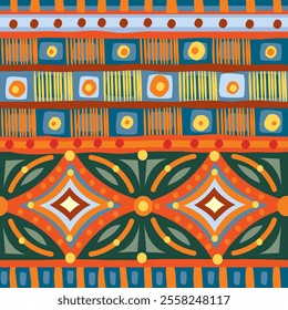 Seamless pattern tribal texture, ethnic background in simple style