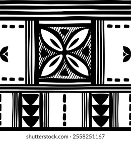 Seamless pattern tribal texture, ethnic background in simple style