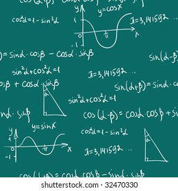 Seamless pattern with trigonometrical equations