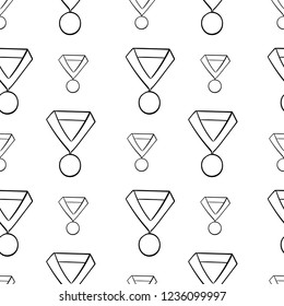 Seamless pattern with trophy and awards. Vector illustration