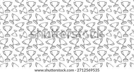 Seamless pattern of trophy icons, celebrating achievement and victory, perfect for awards and recognition themes