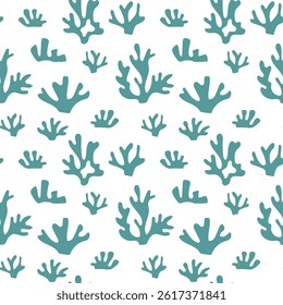 Seamless pattern with tropical corals