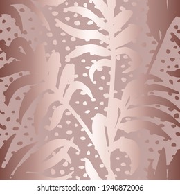 Seamless pattern. Tropical design for prints. Repeated jungle background. Repeating tropic leaves. Summer print. Palm leaf. Modern stylish texture. Elegant contemporary pattern with leaves. Vector