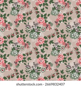 Padrão sem costura com flores secas tropicais em estilo boho pintado em aquarela para vestidos de verão têxteis de verão feminino e design de superfície