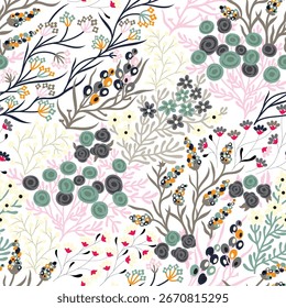 Padrão sem costura com flores secas tropicais em estilo boho pintado em aquarela para vestidos de verão têxteis de verão feminino e design de superfície