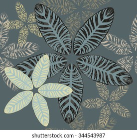 Seamless pattern with tropical and exotic Maranta leaves.Decorative background for your designs.