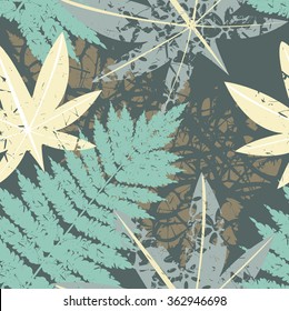 Seamless pattern with tropical and exotic Palm leaves.
Decorative background for your designs. 